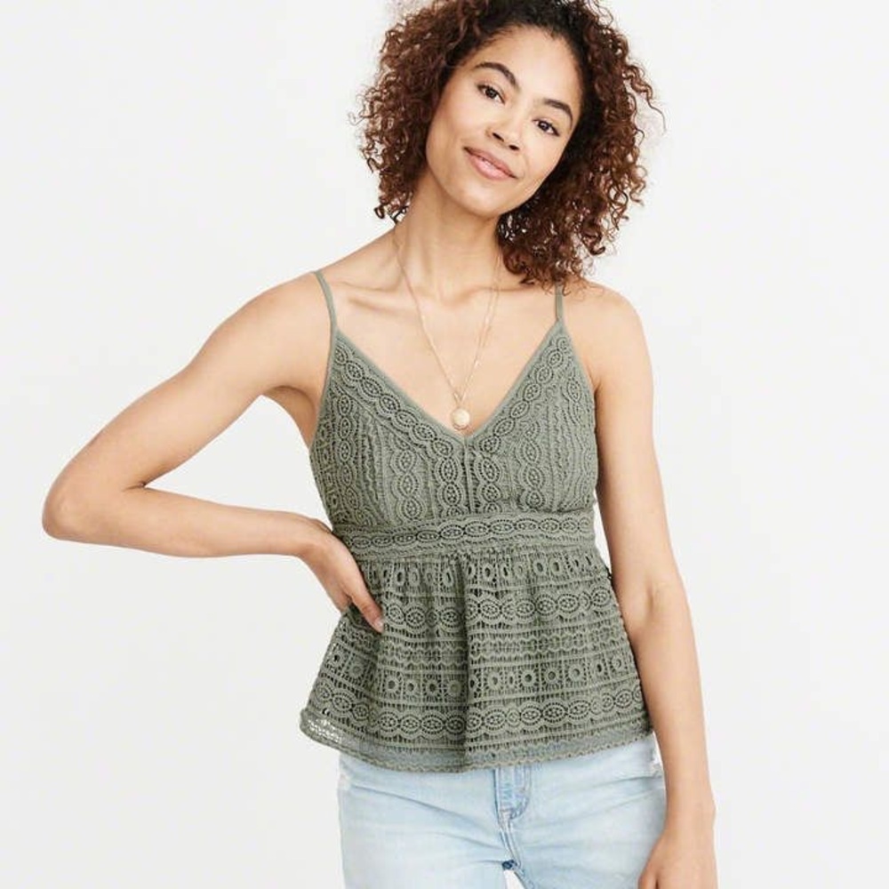 Abercrombie & Fitch Lace Peplum Cami